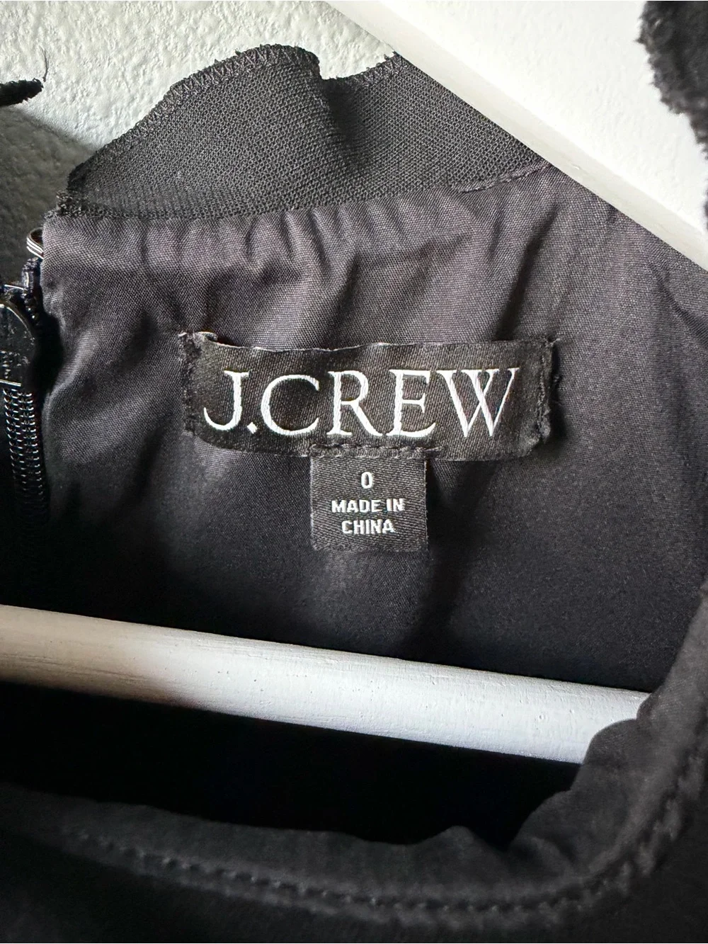 J Crew black ruffleneck knee length suit dress Women’s size 0